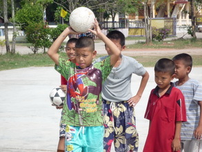 Praciting throw-ins (the kids much preferred practicing PKs)