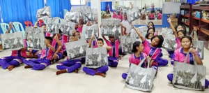 Primary school children happy with their gifts