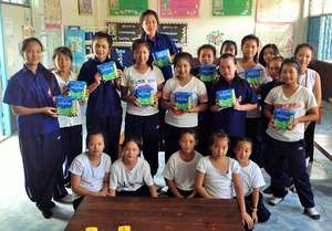 The grateful receipents of the sanitary pads