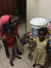 Karen, left, with her mother and their new filter