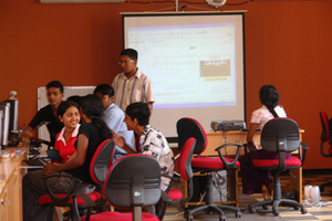 Young people being trained for BPO work