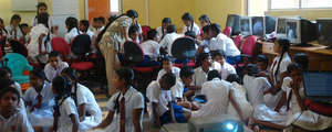 Students at an English camp at Horizon Lanka