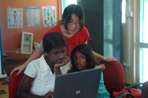 Nicky with junior students