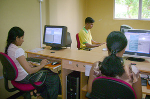 Youth working at the OnTime BPO