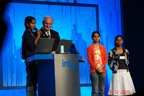 Radhika with Dr Craig Barret, Intel Chairman