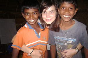 Thalia with students