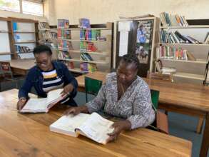 Children read and learn at the library