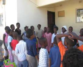 Children participating in a group discussion