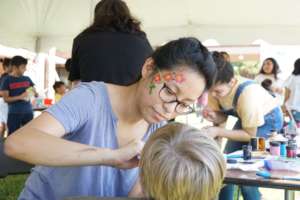 Face painting at Harrisonburg International Fest