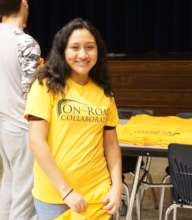 Sheila mentors 8th grade students