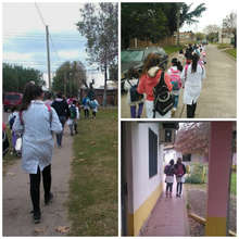 The girls walking to School