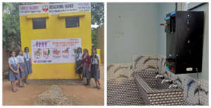 New toilet (left) & Incinerator in girls toilet.