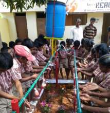 Hand washing unit to promote healthy habits