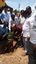 The local MLA inaugurates toilet by planting trees