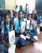 Menstrupedia comic handouts and MHM kits