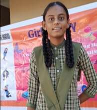 Mounica gave a testimony on behalf of her school