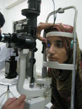 Yasmin being examined