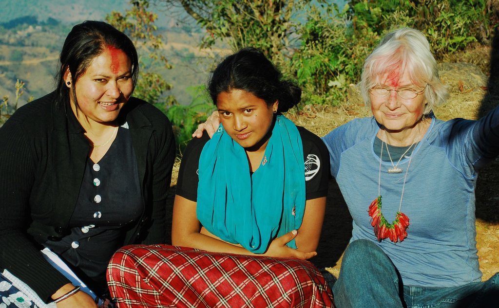 Bindu, Alisha and I in Tanglichowk in March 2015