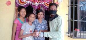 Soap distribution in community centres by Youth