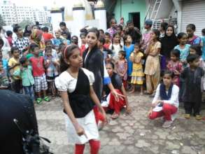 Sabiya performing in street play