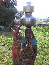 Head-carrying water in Rajasthan