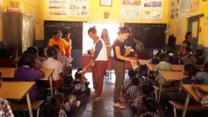 Distribution of snacks on science exhibition day