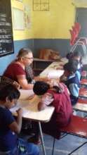 Volunteer teaching English