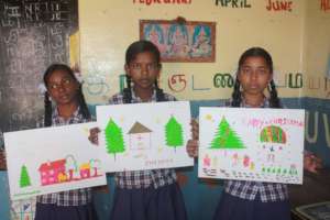 Drawing competition at the christmas celebration