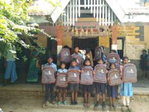Distribution of stationery at the school