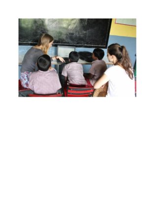 French girls Volunteering in school