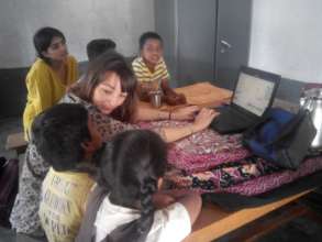 Chloe from France teaches the children