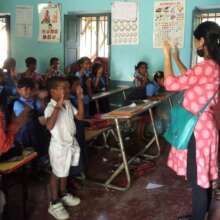 Interns teaching at the school.