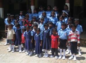 Children in their new sports shoes