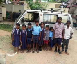 Children come to school by van