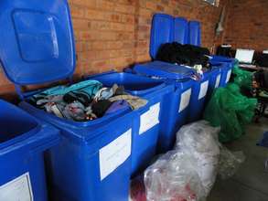 Sorting bins at a C2CX clothing warehouse