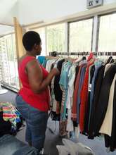 Sorting through clothing stock