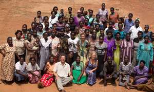 Carol with Jinja Women's Group in Feb. 2015