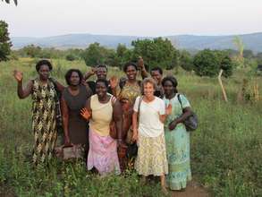 Carol Davis and Jinja Women at New Land Area