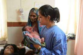 Mother and nurse with baby