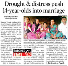 Drought puts 14 year old into marriage