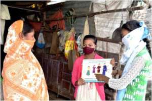 Amrapali with her friend orienting parents