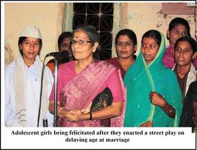A street play enacted by adolescent girls