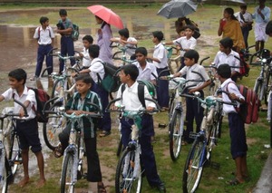 Some school boys with their new bikes