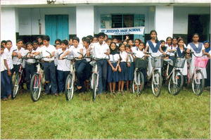 Bike official delivery At St Joseph High School