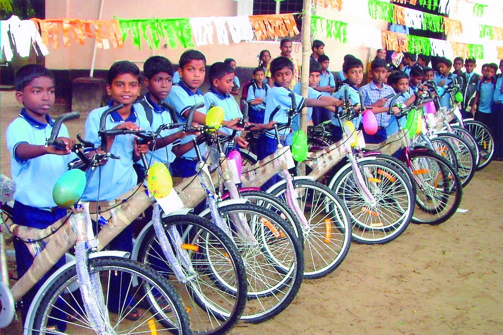 Bike distribution to boys in 2009