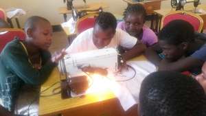 Learning to use the sewing machines