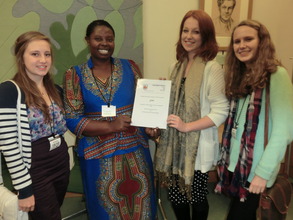 Rhobi with UK students who donated over $1000