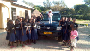 Girls and Salama with new car