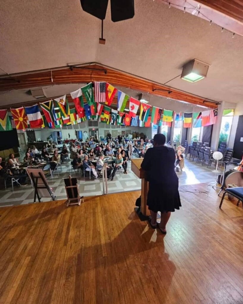 Rhobi giving a presentation