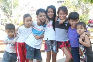 Happy kids, not anymore in evacuation center